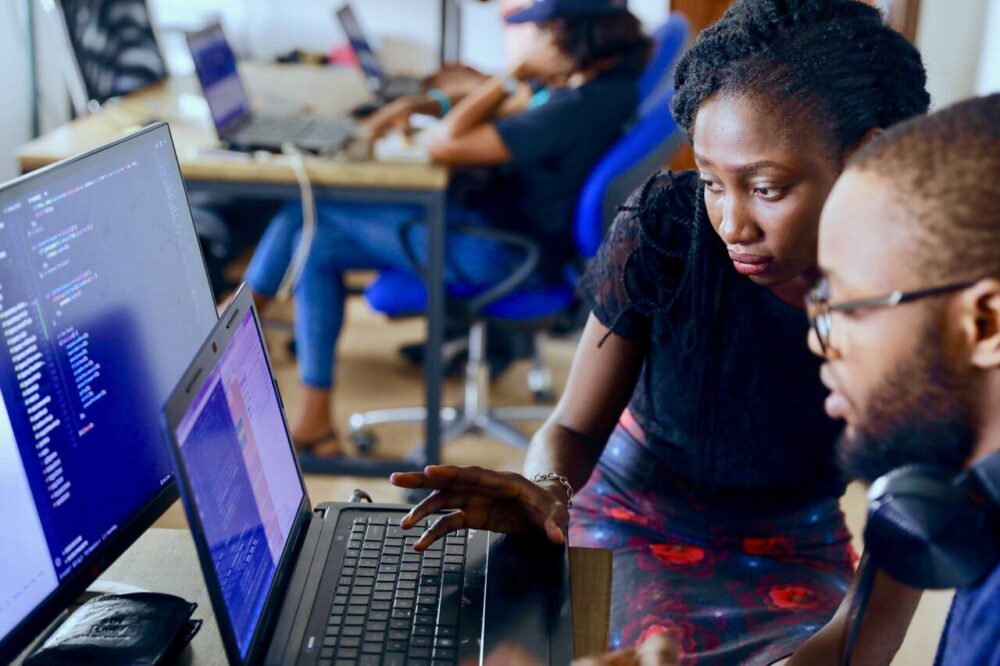Woman preparing a cover letter at work