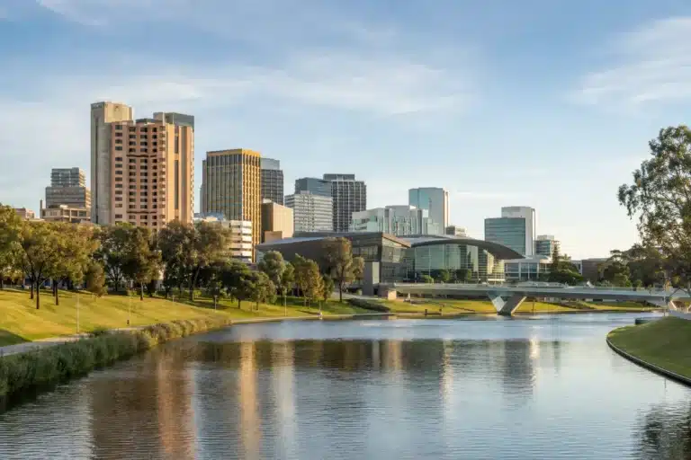 Adelaide River Torrens and CBD skyline